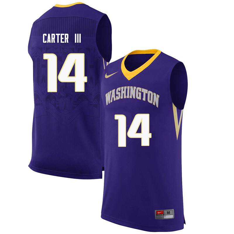 Men Washington Huskies #14 Michael Carter III College Basketball Jerseys Sale-Purple